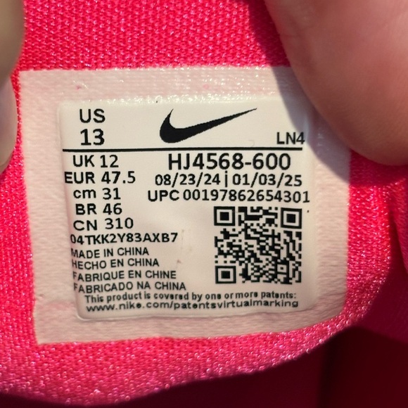 Nike Alpha Menace 4 Pro NRG Racer Pink Football Cleats HJ4568-600 Mens Size 13 - Picture 7 of 9